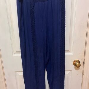 Elegant Navy Blue pull on  Women's Pants